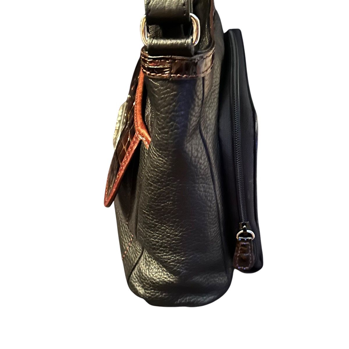 Brighton Brighton pebbled leather and crocodile crossbody bag Size ONE SIZE - 3 Thumbnail