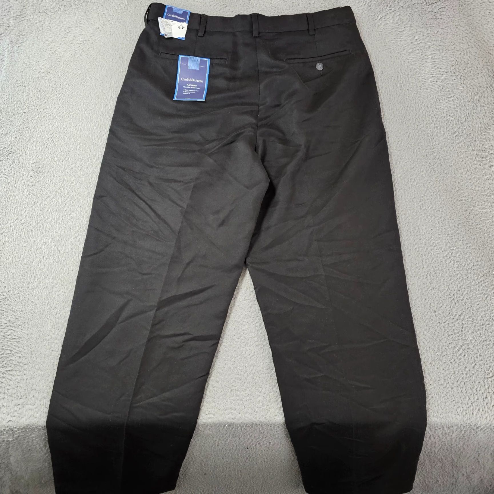 Croft & Barrow Croft & Barrow Dress Pants Mens 34x30 Black Microfiber Flat Front Slacks Trouser Pants Size US 34 / EU 50 - 6 Thumbnail