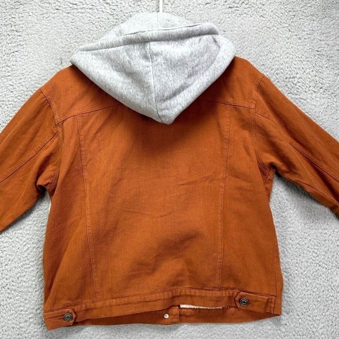 Denime Paper Crane Jacket Womens Medium Brown Sherpa Collared Hooded Denim Short Coat Casual Mens? Womens Size M / US 6-8 / IT 42-44 - 2 Thumbnail