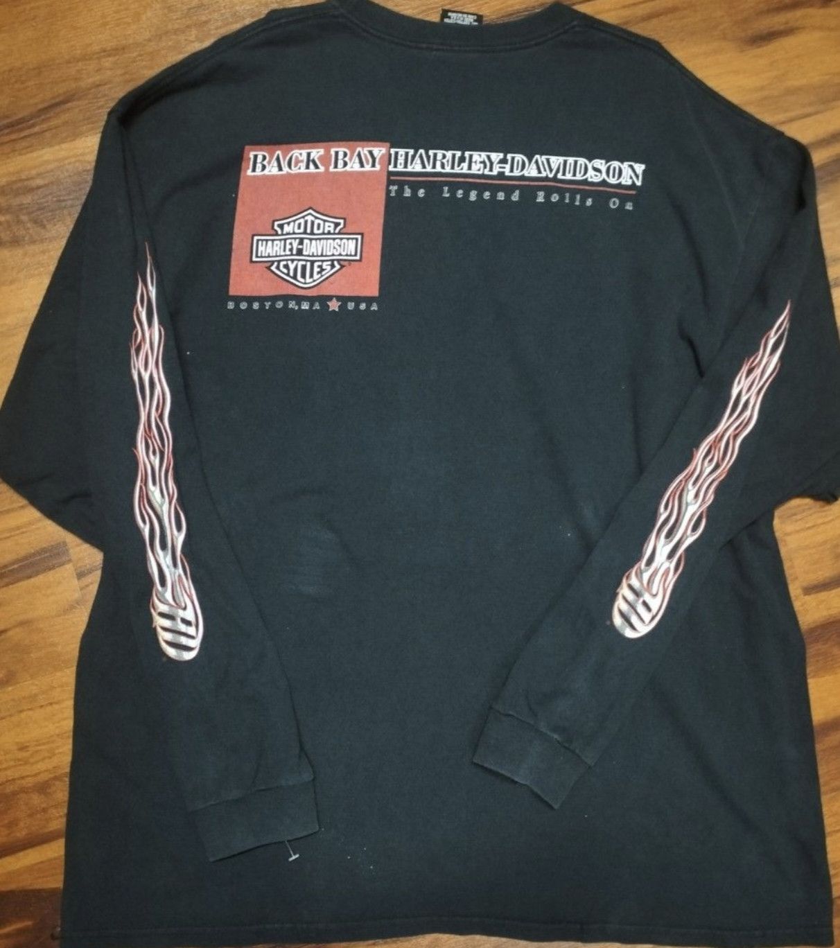 Harley Davidson back bay the legend rools on long sleeve vintage crewneck Size US XXL / EU 58 / 5 - 2 Thumbnail