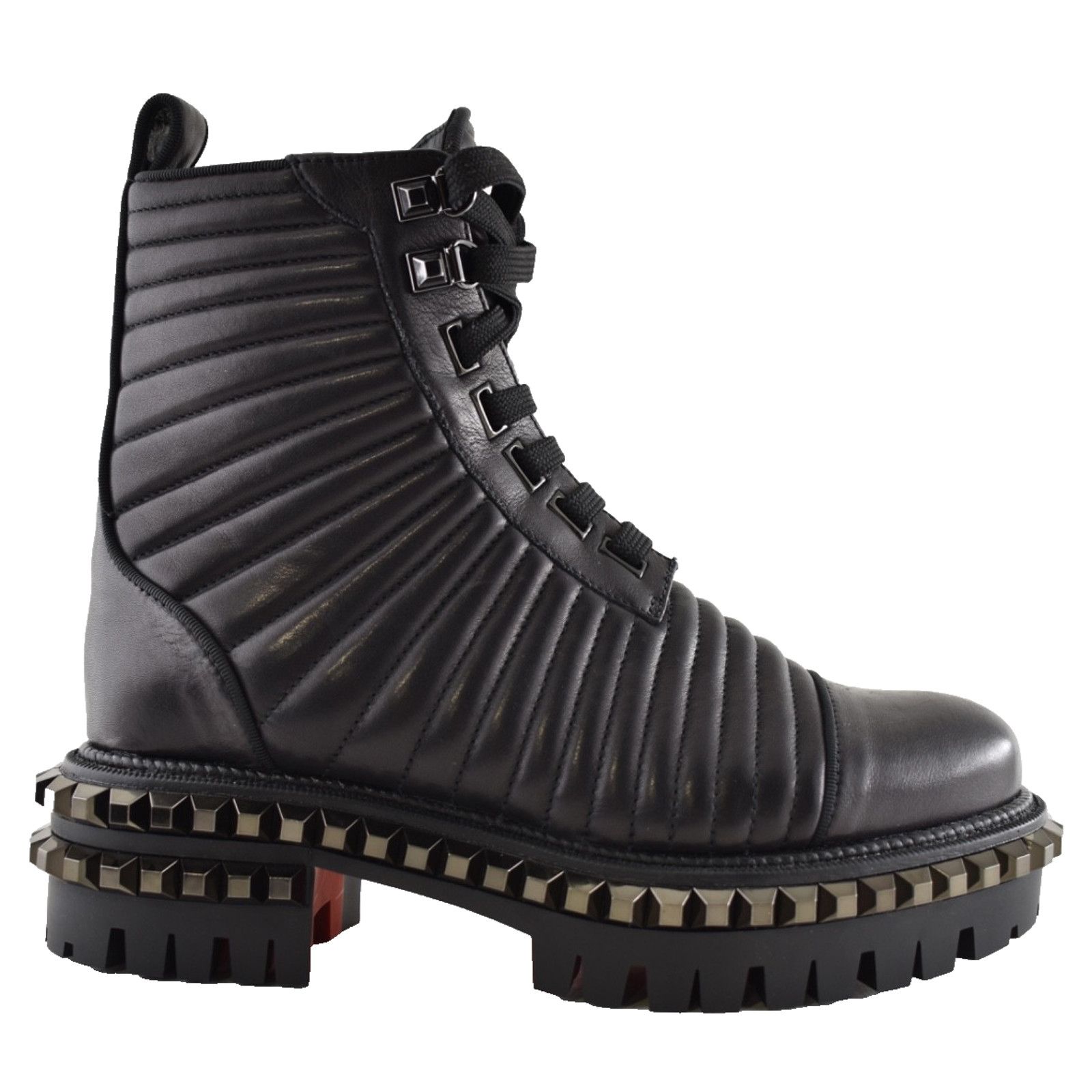 Christian Louboutin Christian Louboutin Yetota Flat Calf Leather Black Spike Size US 6.5 / IT 36.5 - 1 Thumbnail