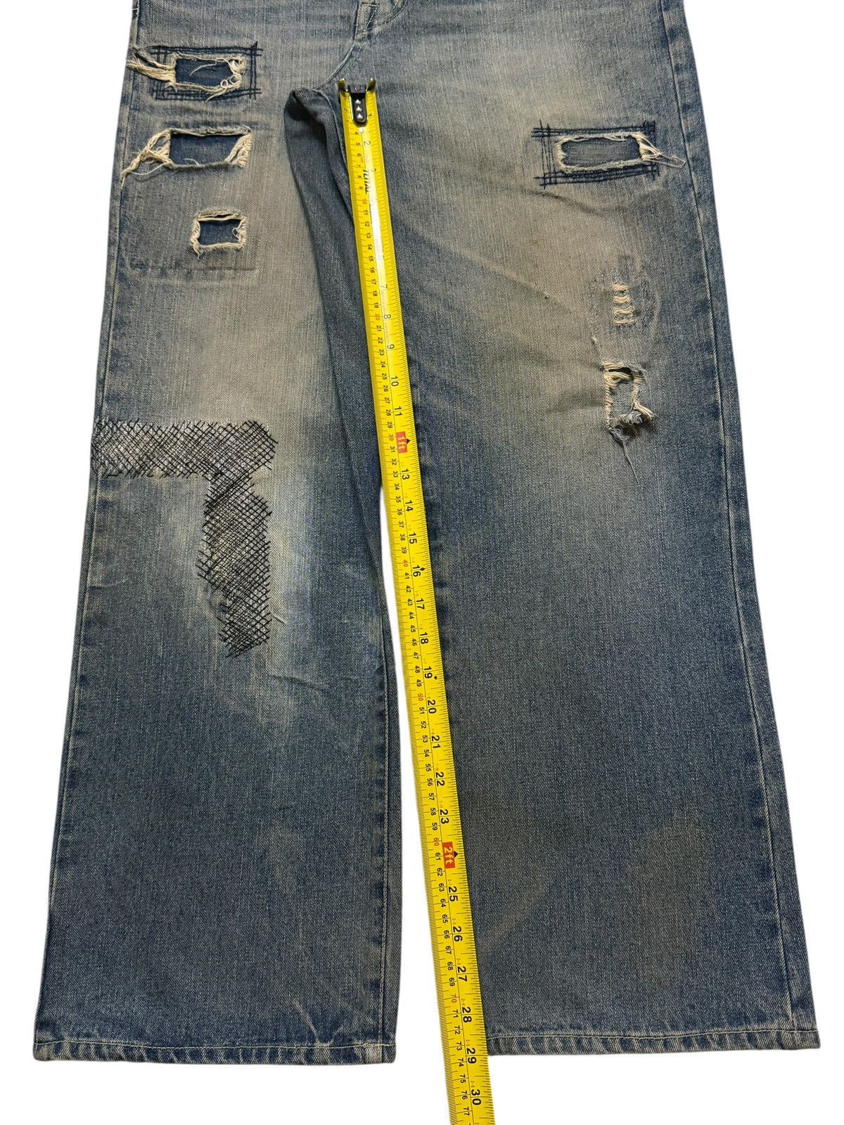 Kapital Vintage Japanese Brand Mud Wash Distressed Wide Leg Baggy Size US 34 / EU 50 - 8 Thumbnail
