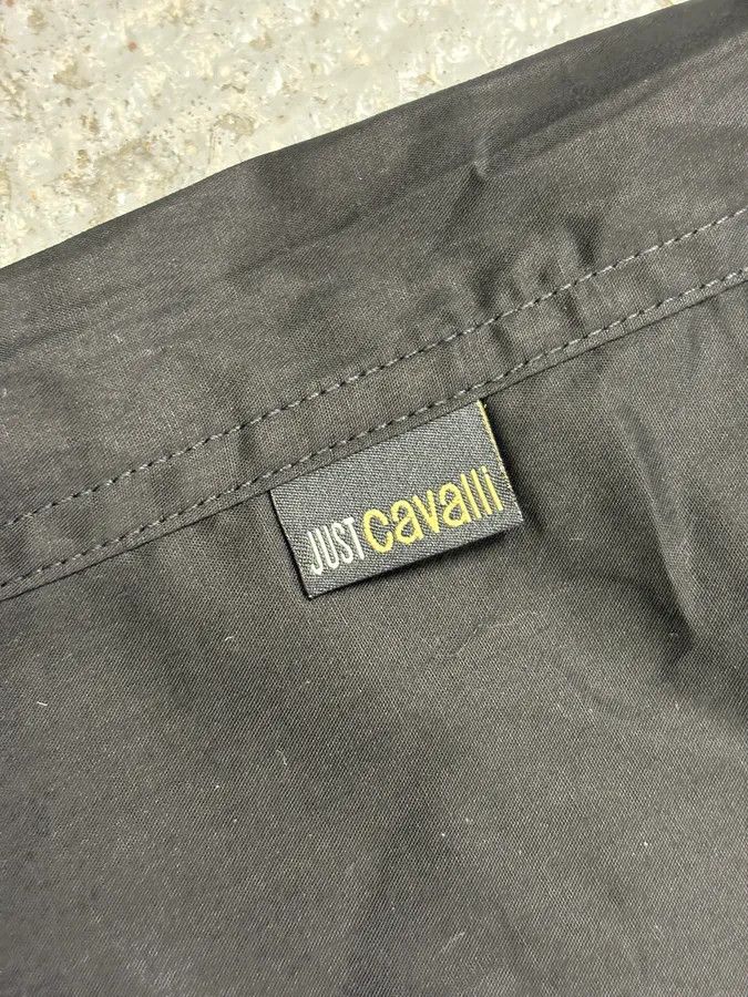 Just Cavalli 2000s Cavalli Black & Brown Crocodile Effect Embossed Leather Shirt Size US L / EU 52-54 / 3 - 9 Thumbnail