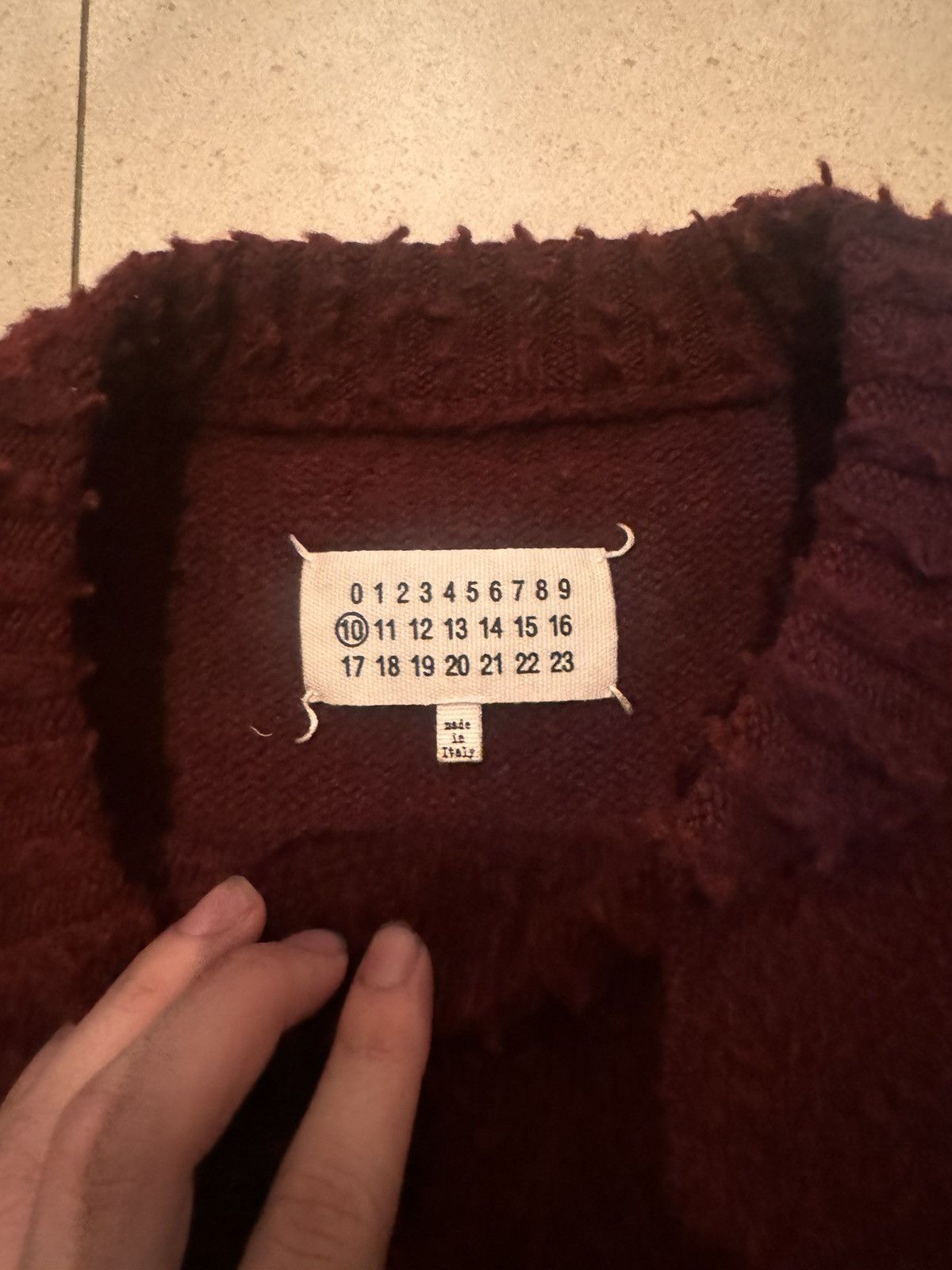 Maison Margiela Maison Margelia Burgundy Knit Sweater Size US L / EU 52-54 / 3 - 3 Thumbnail