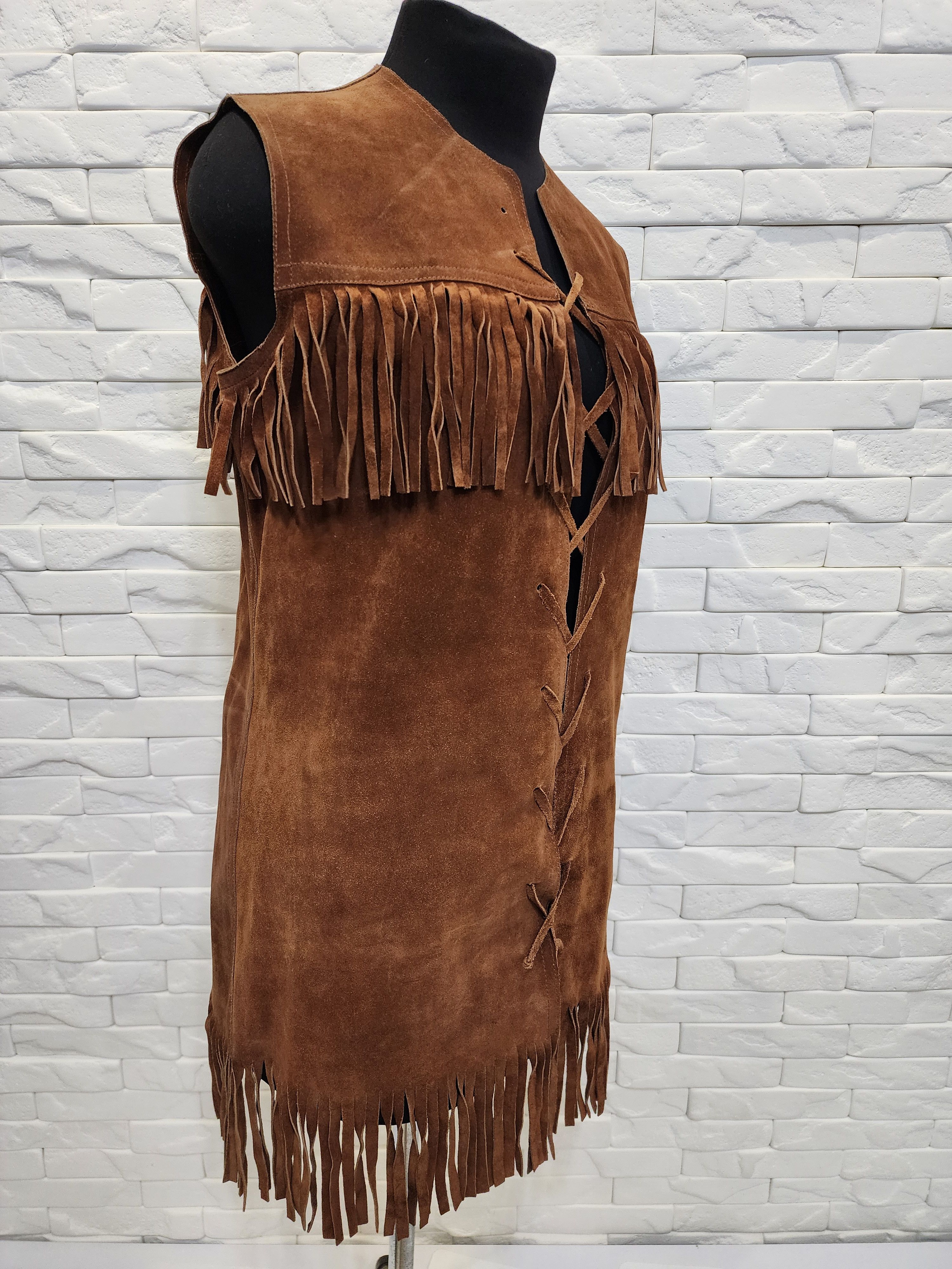 Genuine Leather × Uniqlo Women's vest made of genuine suede. Size L / US 10 / IT 46 - 3 Thumbnail