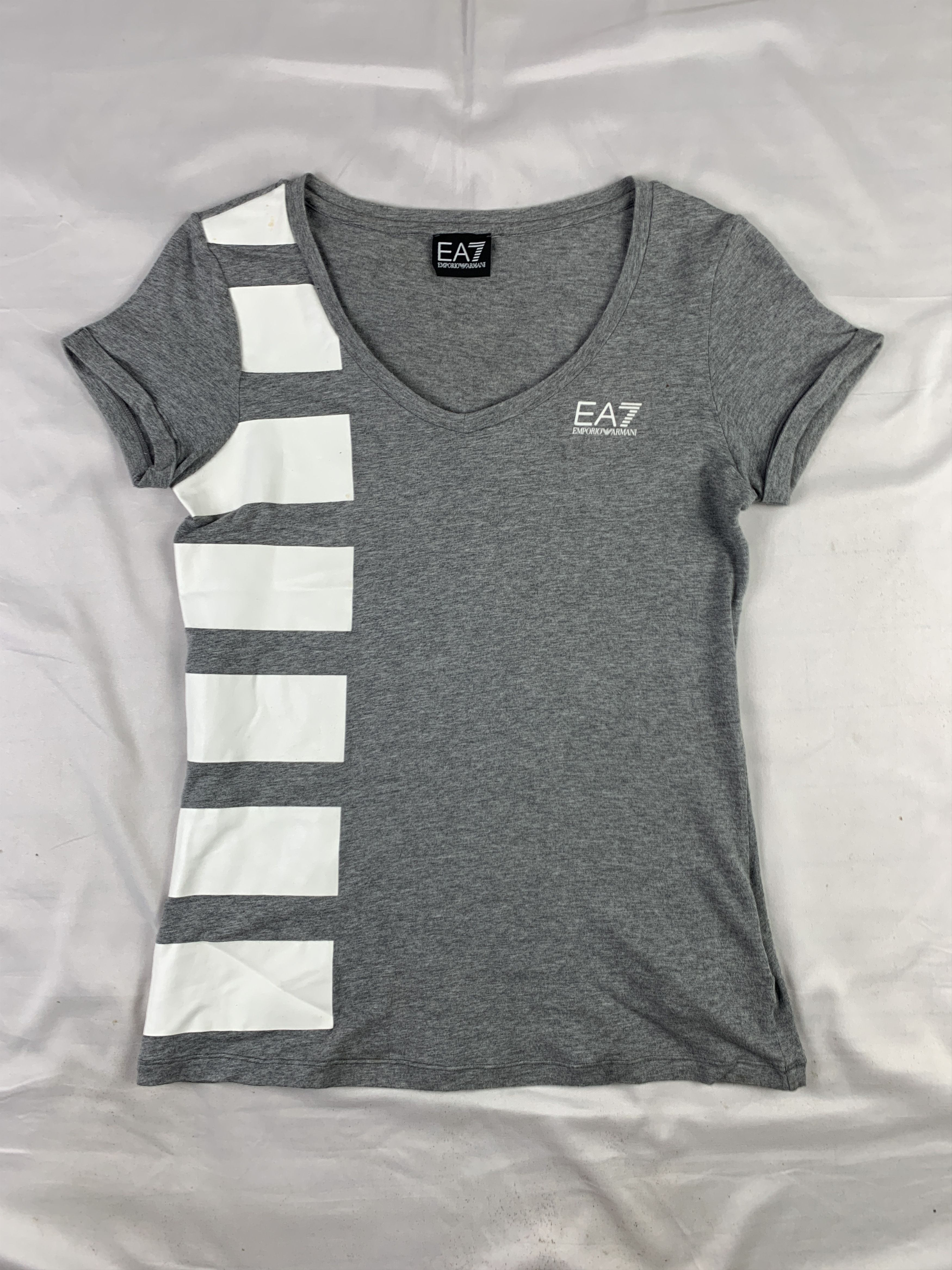 Emporio Armani Emporio Armani Gray V-neck Tee (M) Size M / US 6-8 / IT 42-44 - 1 Thumbnail