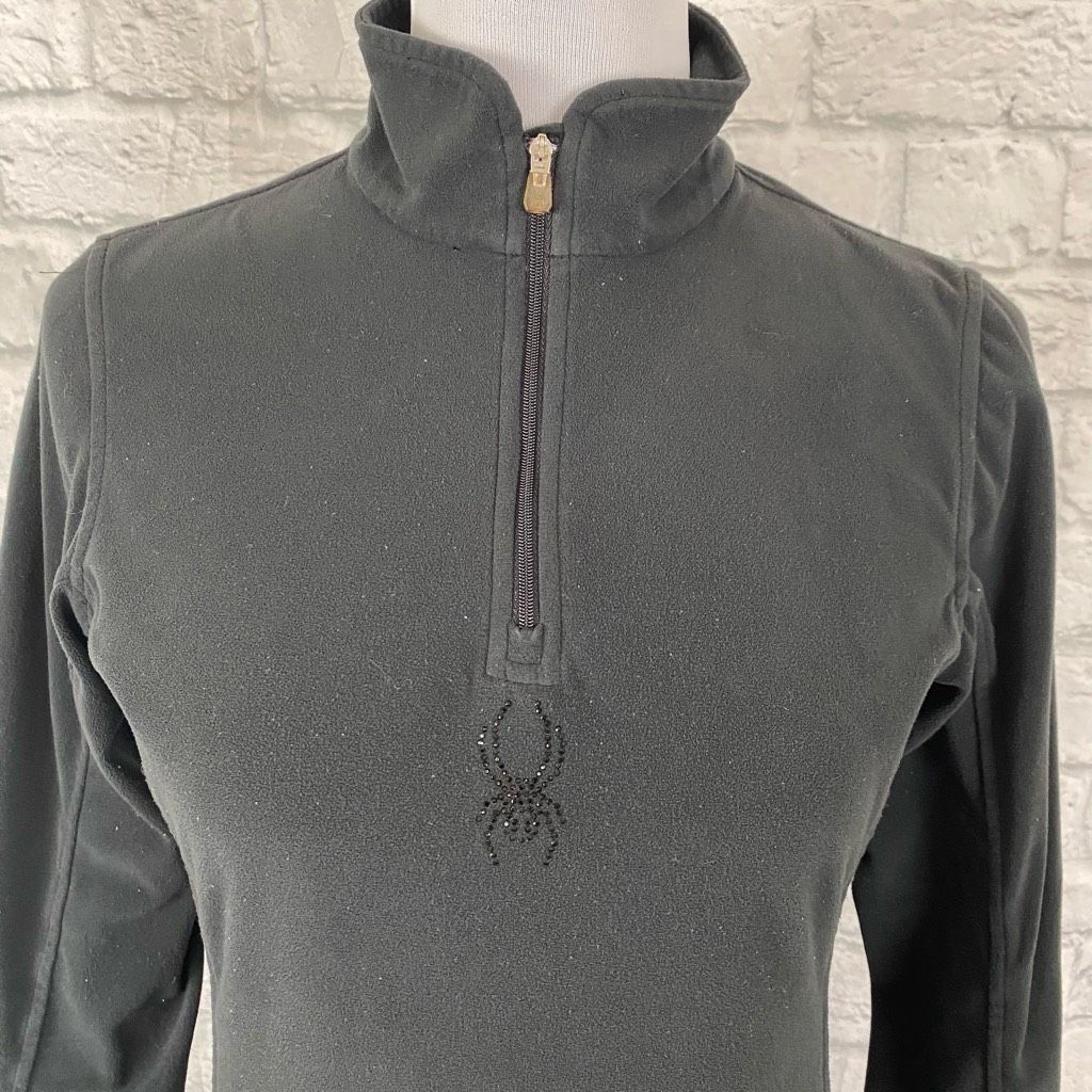 Spyder Spyder women sz 8 pullover 1/4 zip w/high collar black Size S / US 4 / IT 40 - 2 Thumbnail