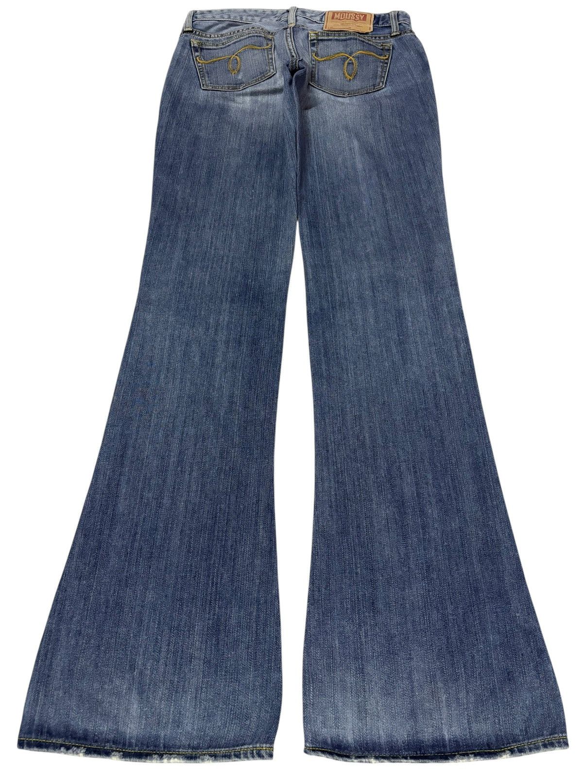 MOUSSY Vtg Moussy Japan Flared Distressed Jeans Size 28" / US 6 / IT 42 - 2 Thumbnail