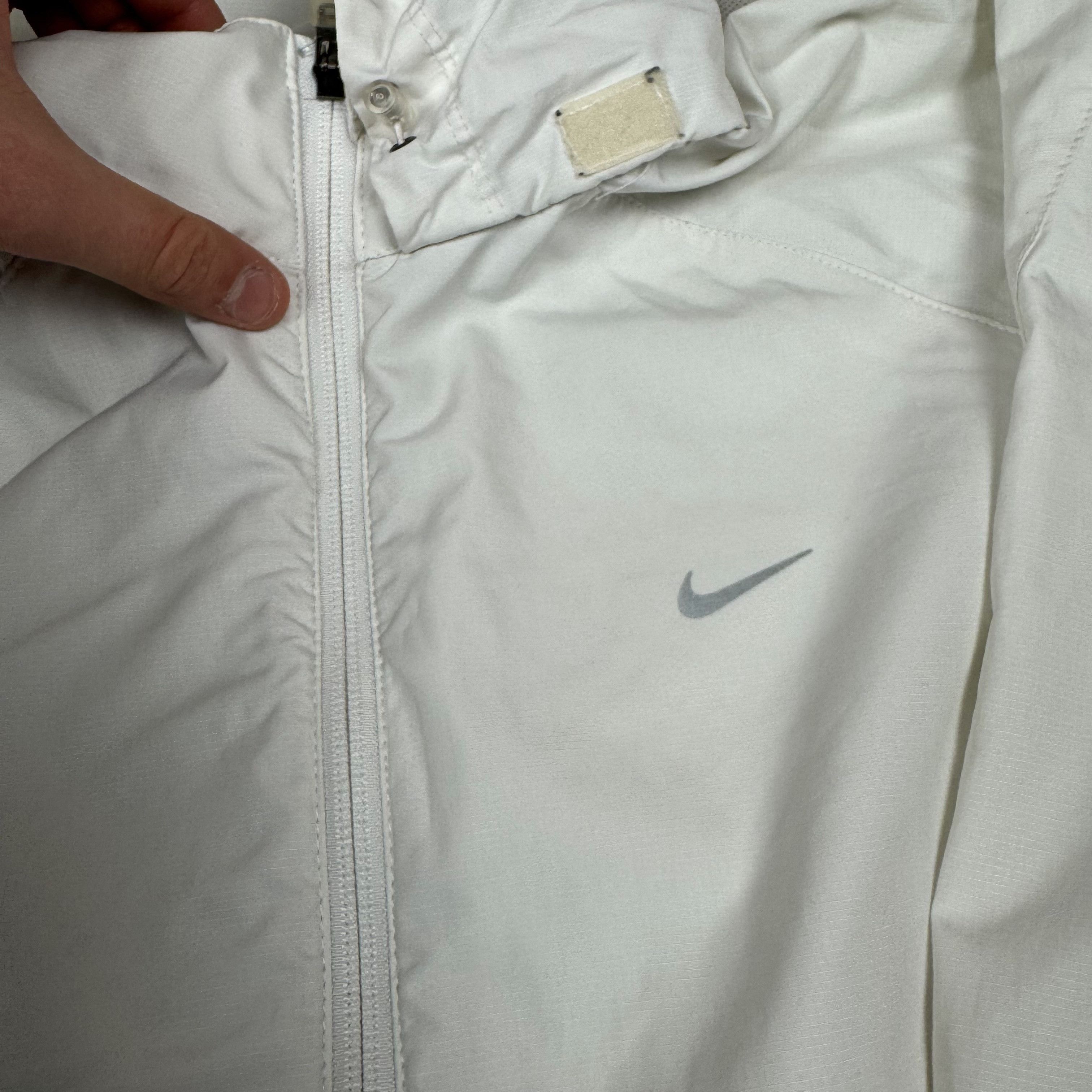 Nike × Vintage Nike Women's White Solo Swoosh Hooded Full Zip Jacket Large Size L / US 10 / IT 46 - 6 Thumbnail