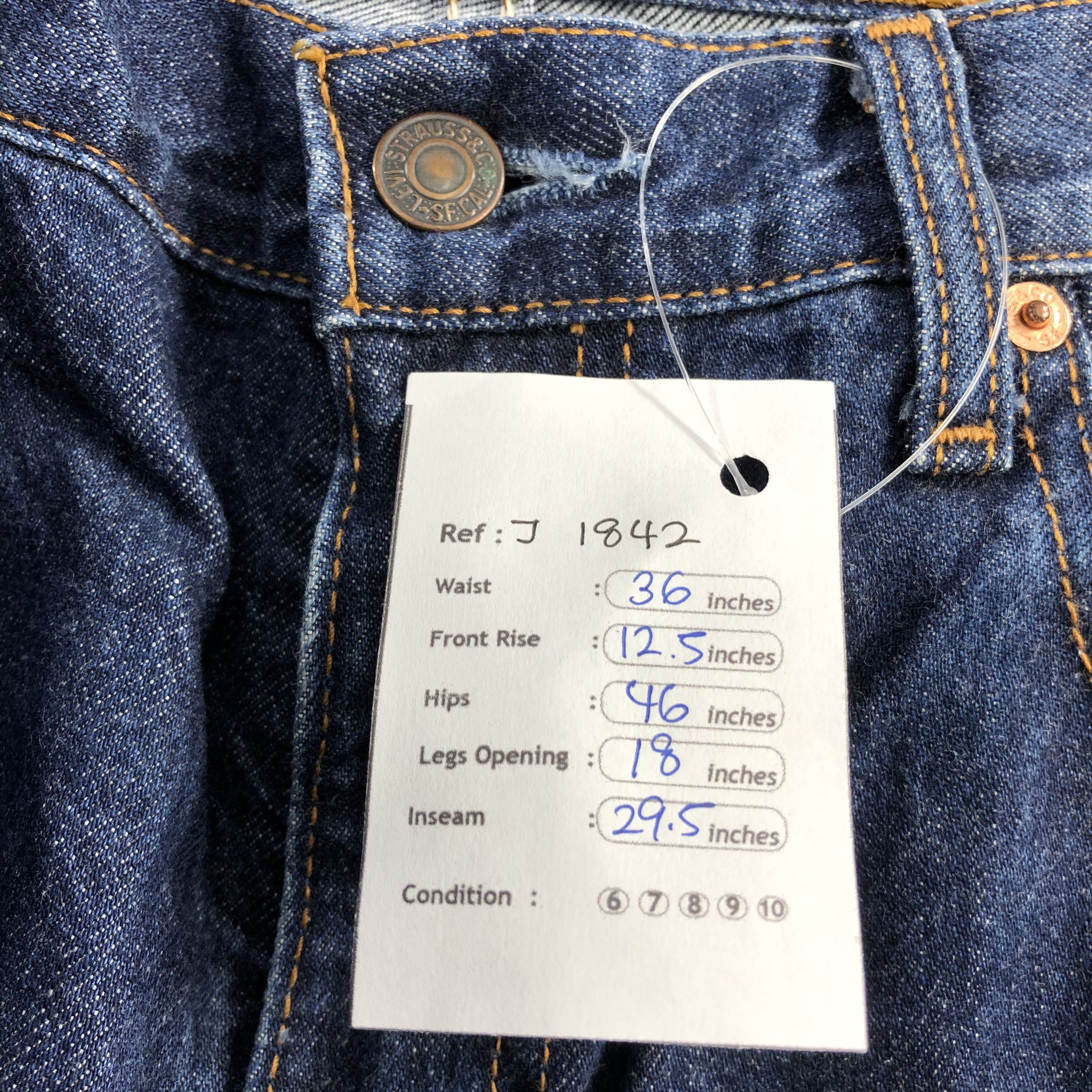 Levi's 90s Vintage Blue Wash Levis 508 Jeans-J1842 Size US 36 / EU 52 - 11 Thumbnail