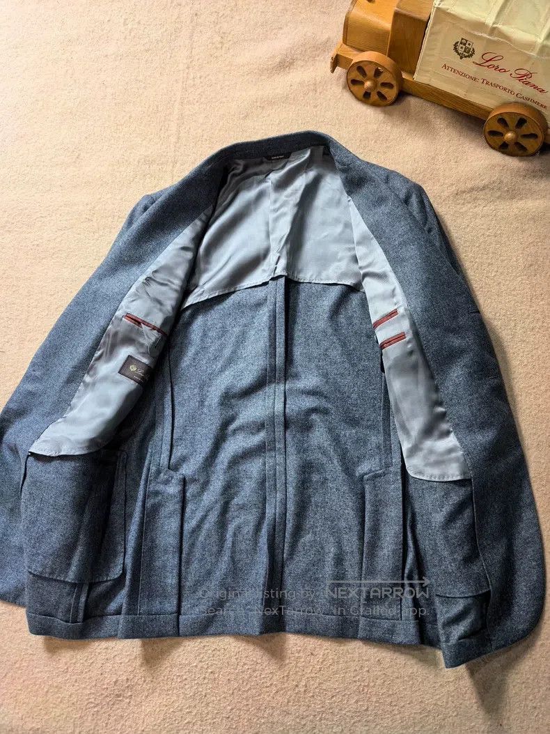 Loro Piana Loro Piana Gray Blue Cashmere Jacket Size US L / EU 52-54 / 3 - 4 Thumbnail