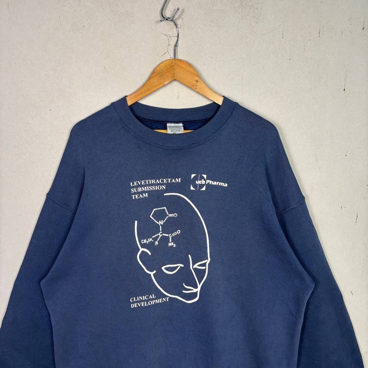 Vintage Vtg 90s UCB Pharma Levetiracetam Sweatshirt XL Science Gorp Size US XL / EU 56 / 4 - 3 Thumbnail