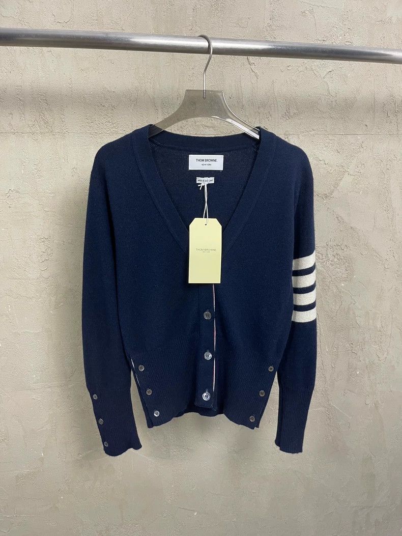 Thom Browne Thom Browne A Tibetan blue four-striped cashmere sweater Size M / US 6-8 / IT 42-44 - 5 Thumbnail