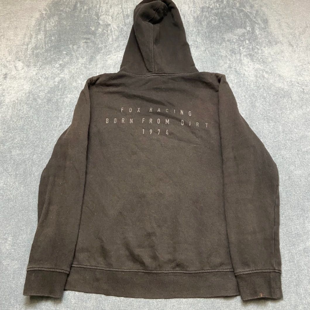 Vintage Fox Hoodie Mens Large Black Fleece Lined Drawstring Ribbed Hem Kangaroo Pockets Size US L / EU 52-54 / 3 - 7 Thumbnail