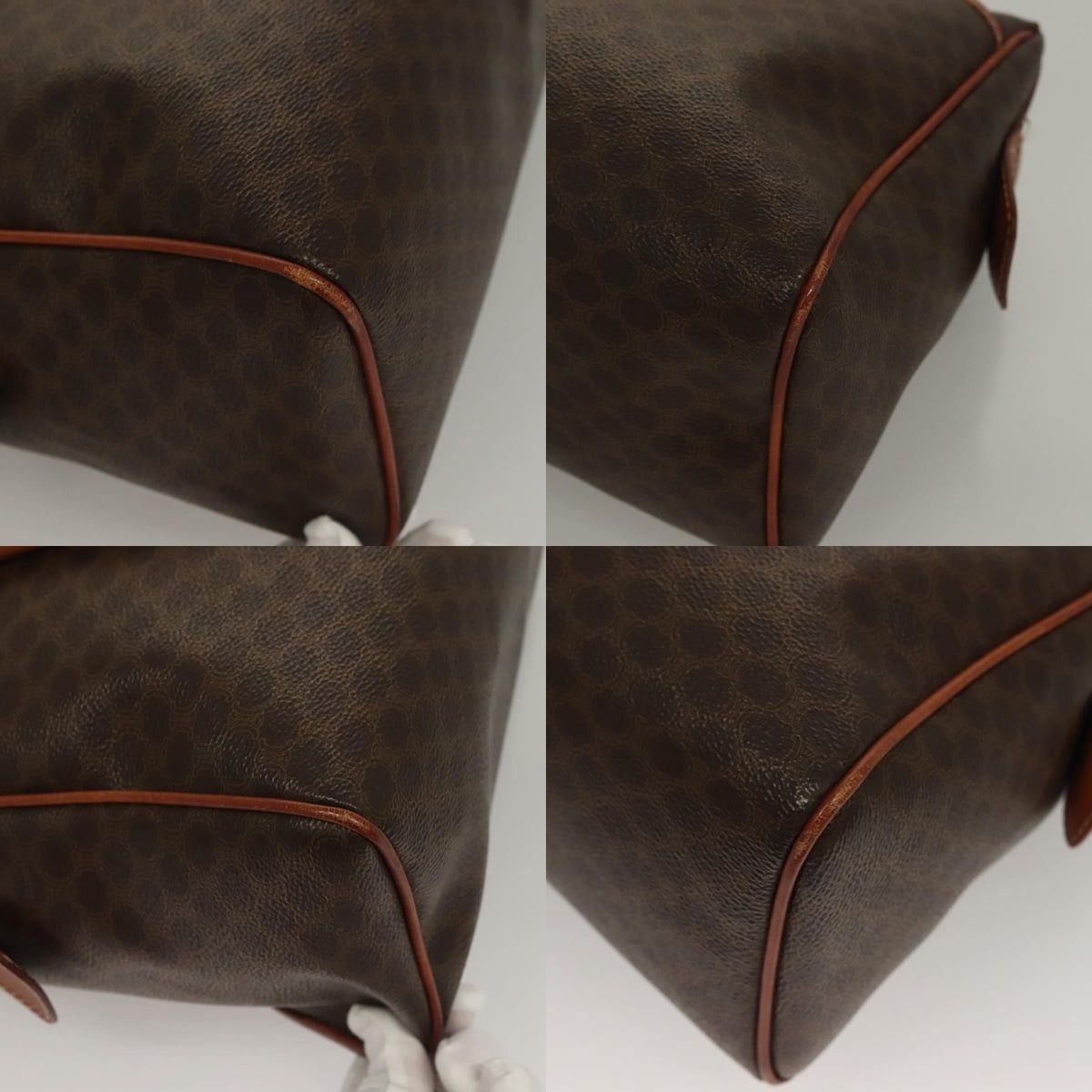 Celine CELINE Macadam Canvas Hand Bag Pvc Leather Brown Gold Size ONE SIZE - 10 Thumbnail