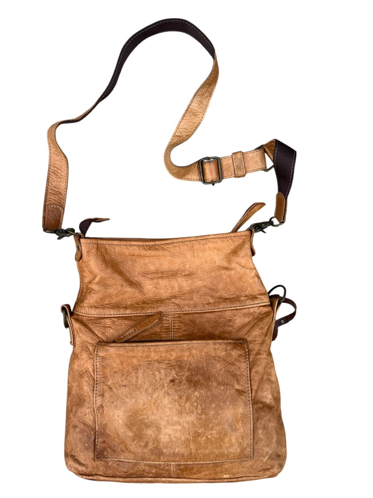 Leather Vintage Vanity Bash Japan Distressed Patina Leather Bag Size ONE SIZE - 9 Thumbnail