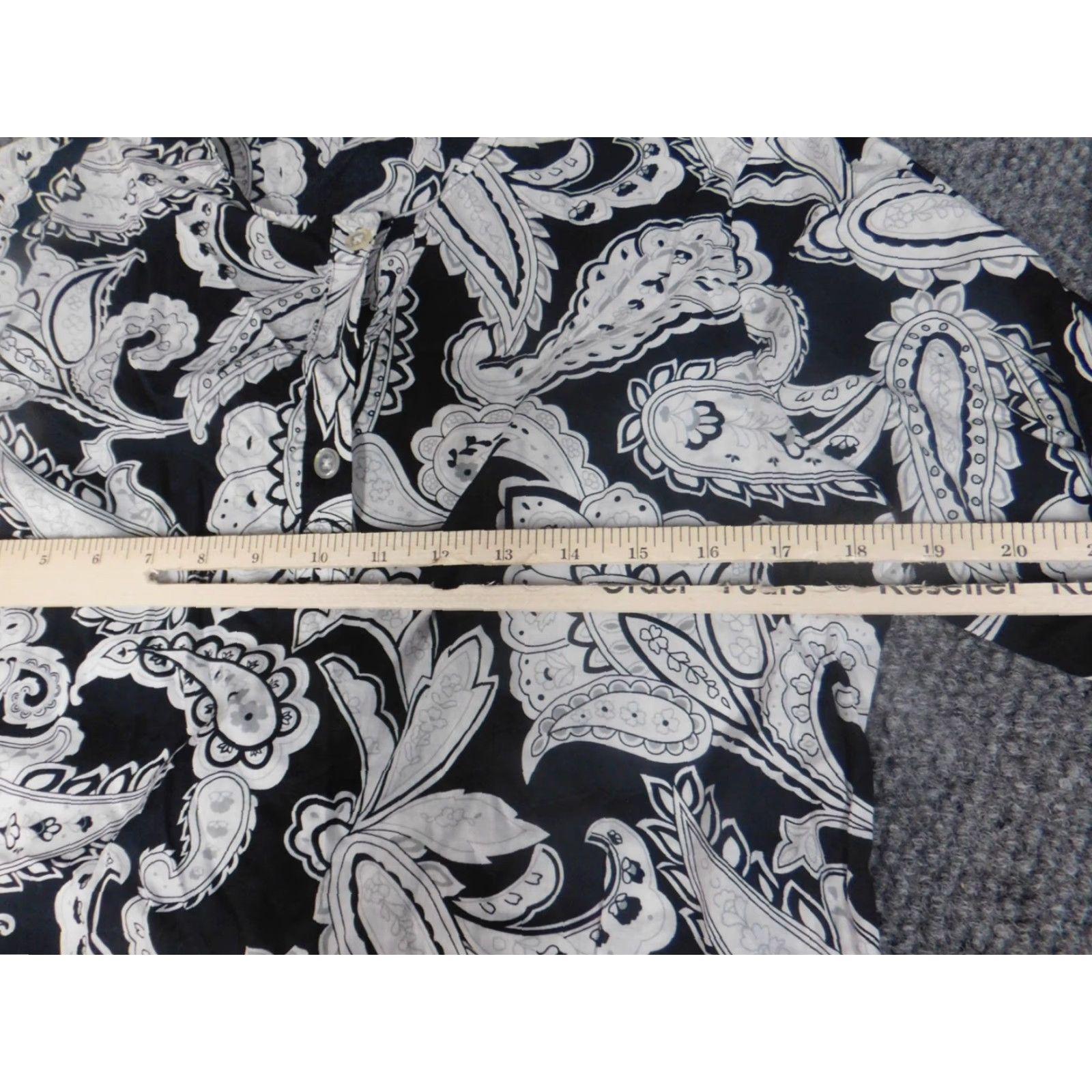 Vintage Jaclyn Smith Womens Blouse L Black Floral Crew Neck Pullover Casual Lightweight 100% Cotton Regular Fit Size L / US 10 / IT 46 - 5 Thumbnail