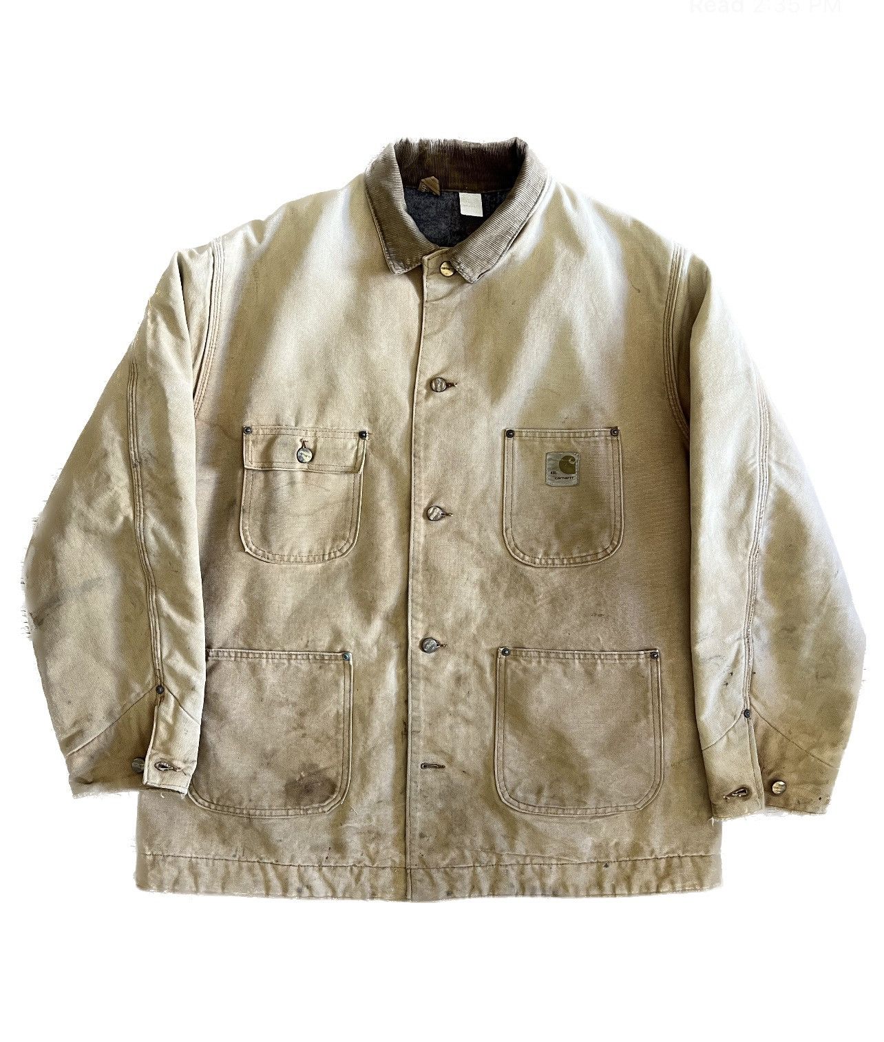 image of 70's Thrashed Carhartt Chore Jacket in Tan, Men's (Size XL)