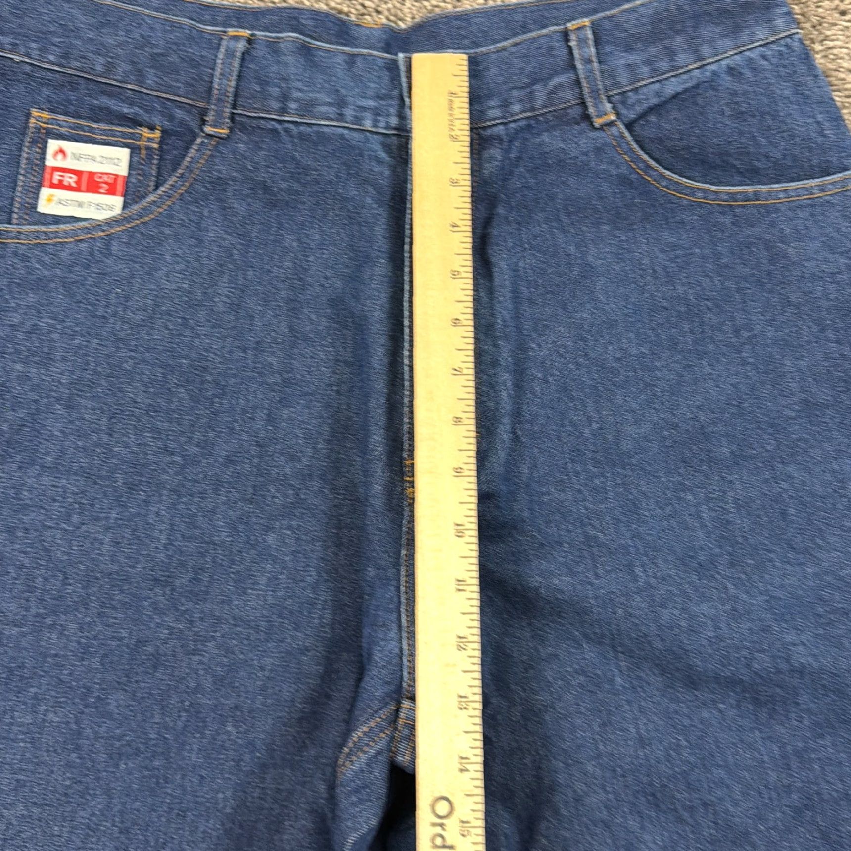 Denime Ifrline Jeans Mens 36 Straight FR Flame-Resistant Denim Dark Wash 33x33 1X28R Size US 33 - 4 Thumbnail