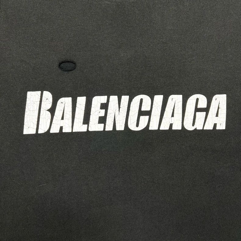Balenciaga Balenciaga Black large ripped classic lettering logo distr Size US XS / EU 42 / 0 - 5 Thumbnail