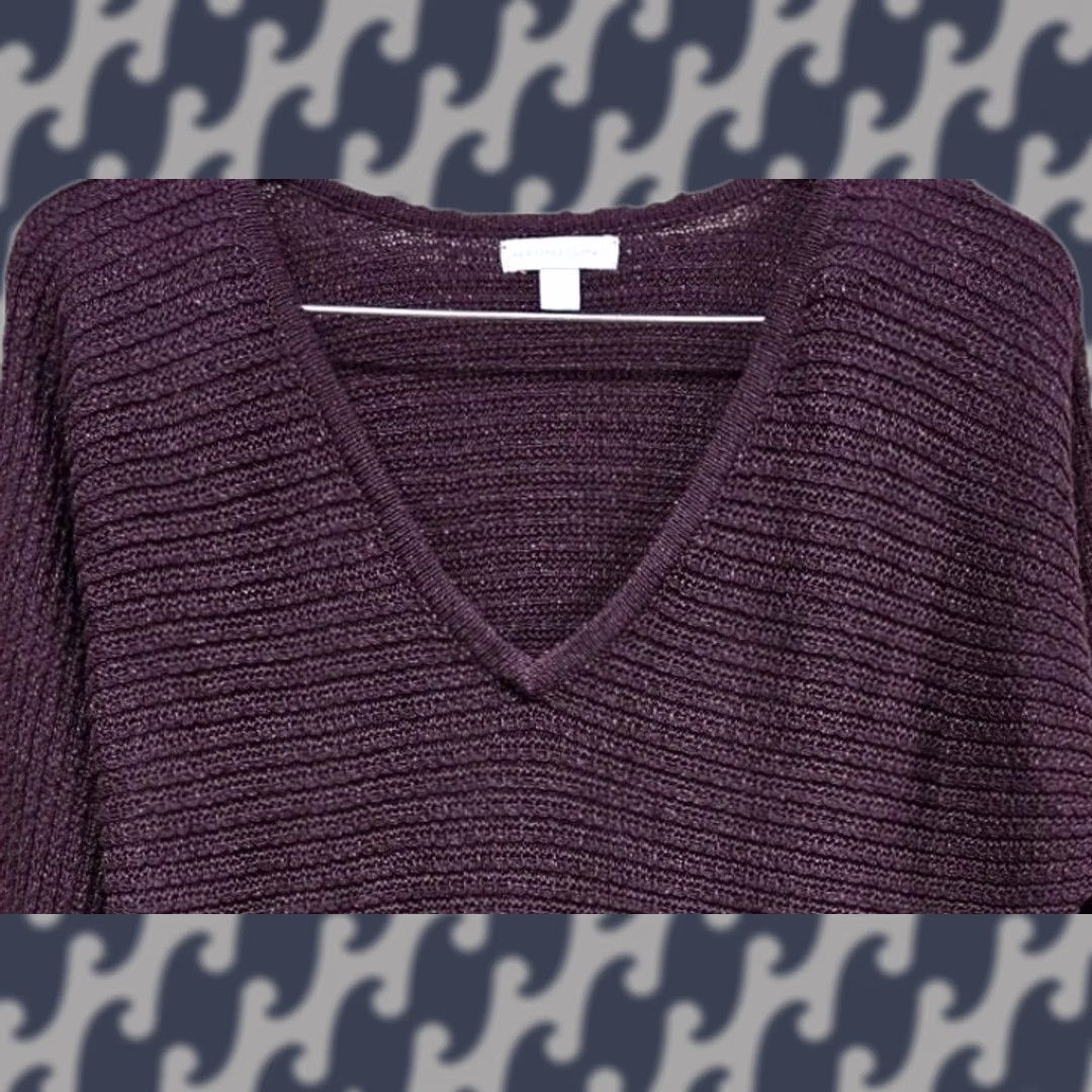Vintage VINTAGE Y2K New York & Company Purple Metallic Long Sleeve V-Neck Sweater Womens Medium Size S / US 4 / IT 40 - 1 Thumbnail