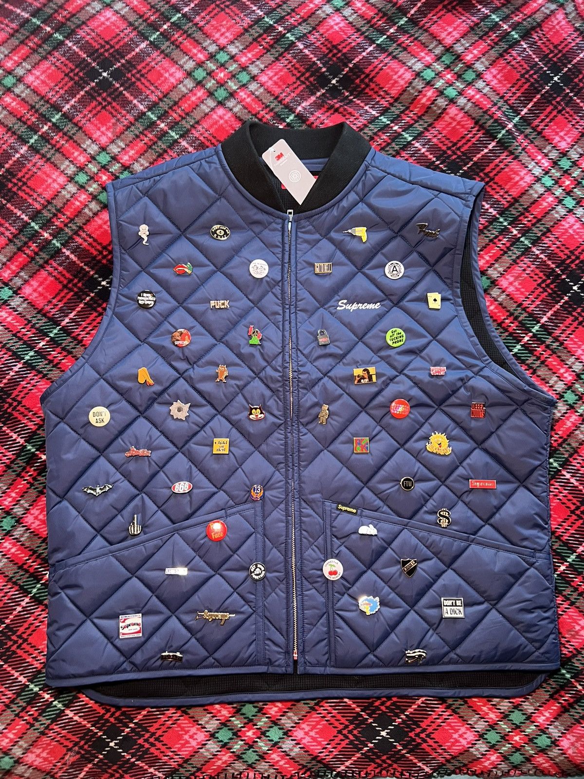 Supreme Pins Quilted Work Vest ピンズ ベスト 中古・古着通販