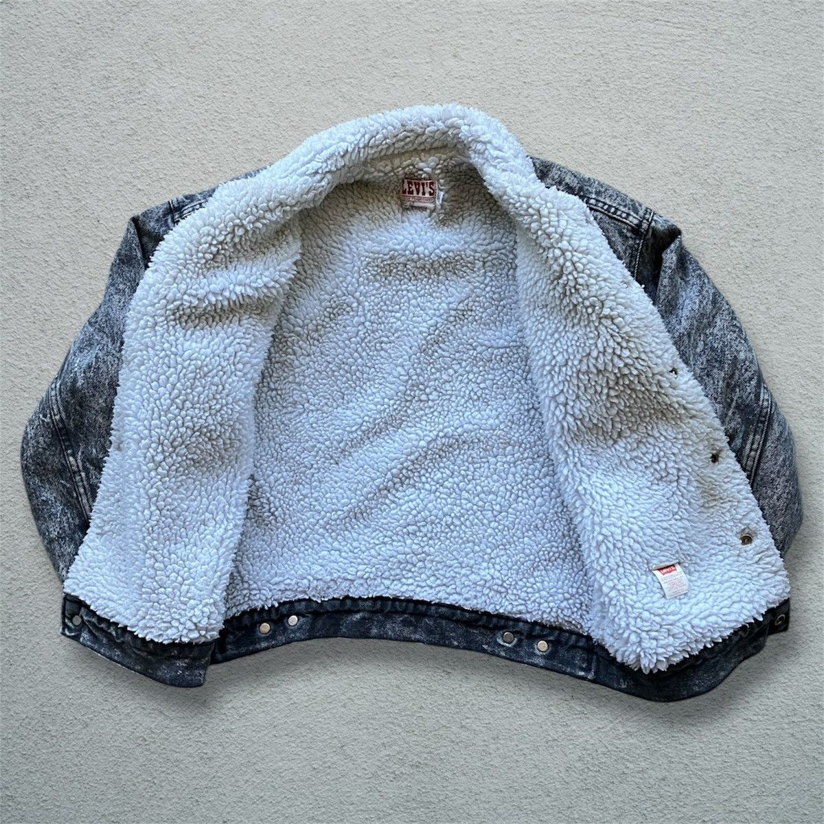 Levi's Vintage 80s Levi’s Sherpa Lined Denim Jacket Jean BLK Wash Size US M / EU 48-50 / 2 - 2 Thumbnail
