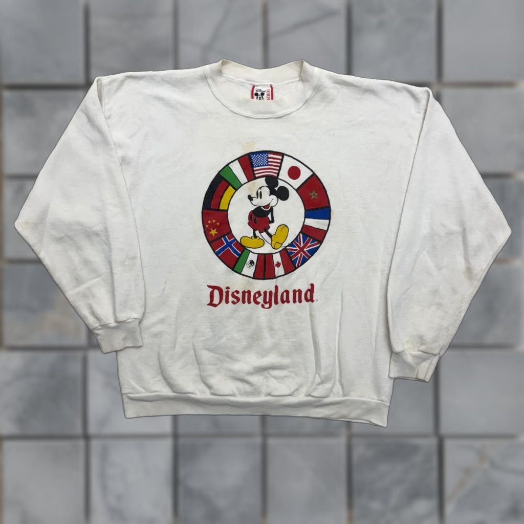 Vintage VINTAGE Mickey Mouse Sweatshirt Mens XL White USA Flag Graphic 90s Disney Designs Pullover Size US XL / EU 56 / 4 - 1 Thumbnail