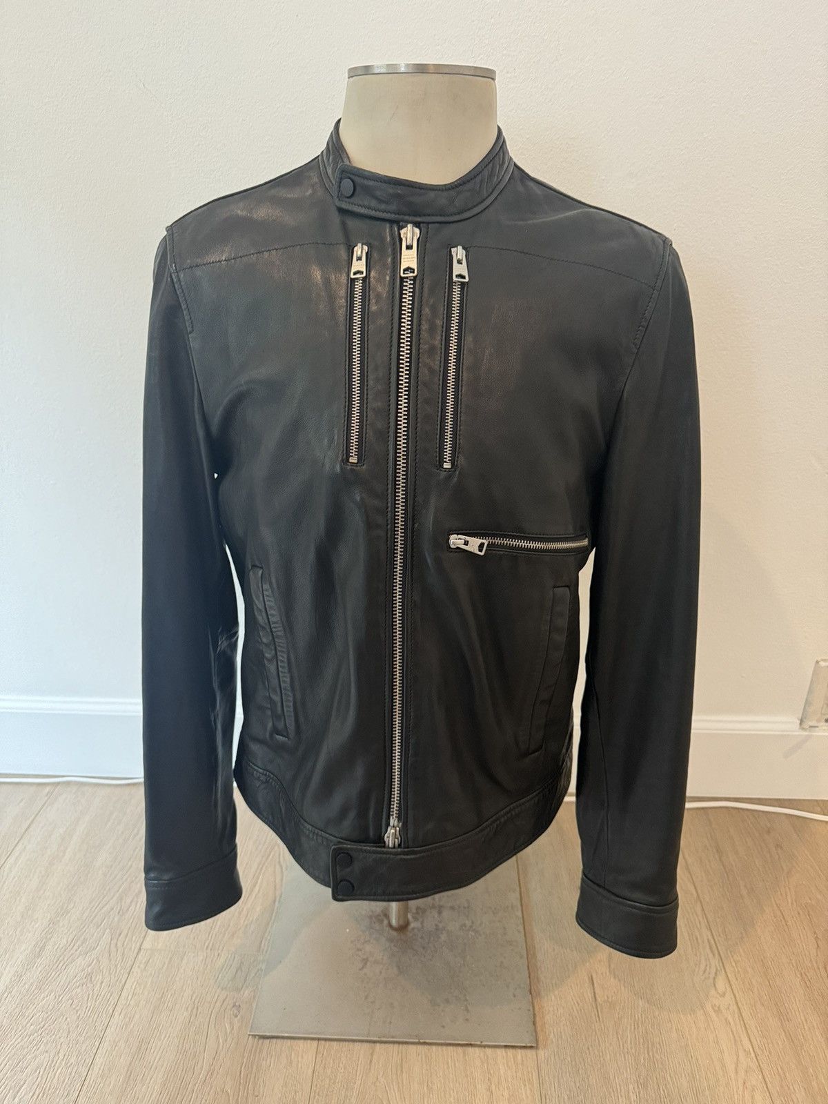 Image of Allsaints Men’S All Saints Leather Jacket- XL in Black, Men's