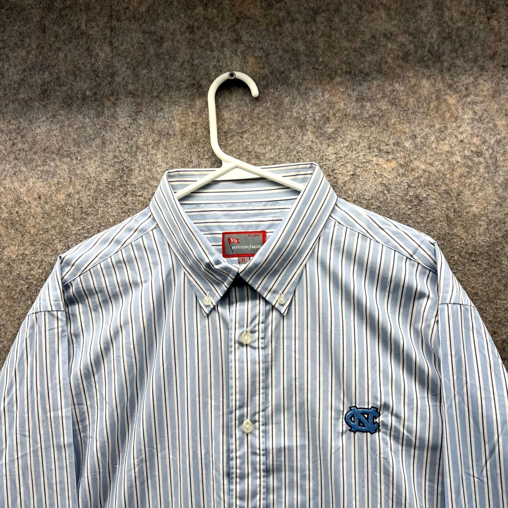 Vintage Pennington & Bailes Shirt Mens XL Blue Striped Button-Down Preppy Oxford Shirt Adults Regular Long Sleeve Navy Blue Mens XL Button-Up Size US XL / EU 56 / 4 - 7 Thumbnail