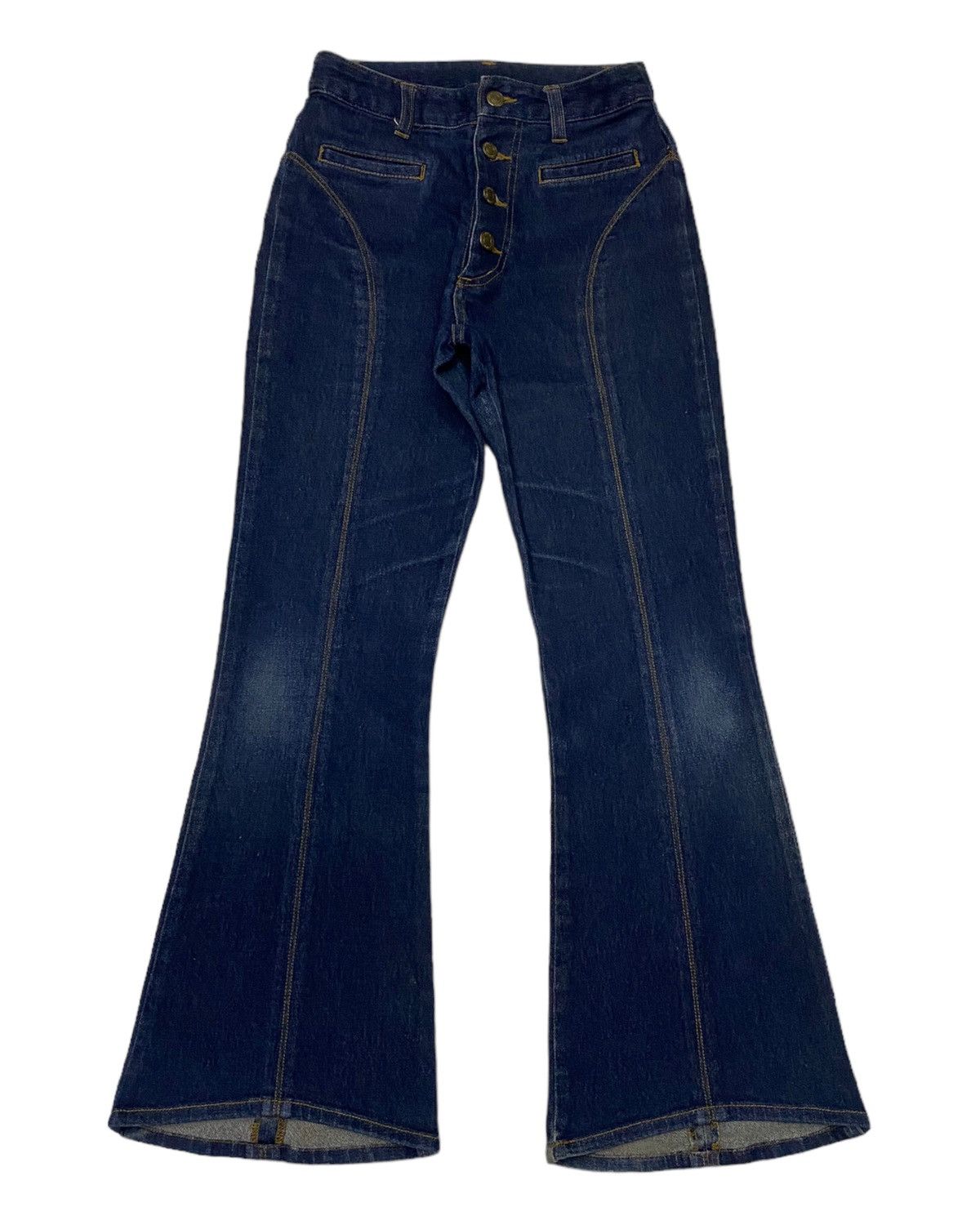 If Six Was Nine × Japanese Brand FLARE JEANS UNBRAND JAPANESE BOOTCUT DENIM JEANS DISTRESSED Size 25" / US 0 / IT 36 - 1 Thumbnail