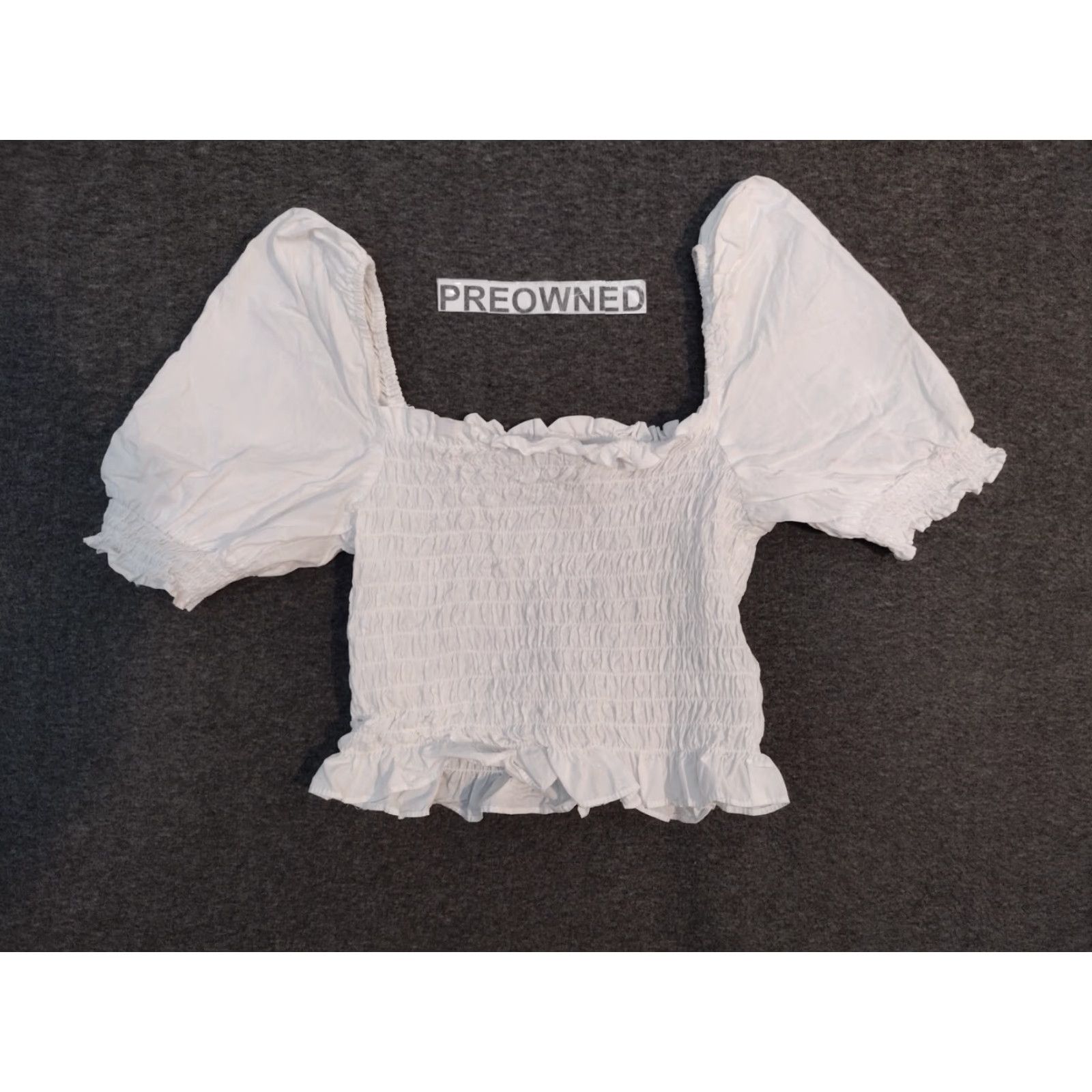 H&M Divided by H&M Women's White Puff Sleeve Crop Top Size Small Shirt Adult XS? No—Size Small. Womens Crop Top Puff Sleeve White Blouse 90s Style Size S / US 4 / IT 40 - 2 Thumbnail