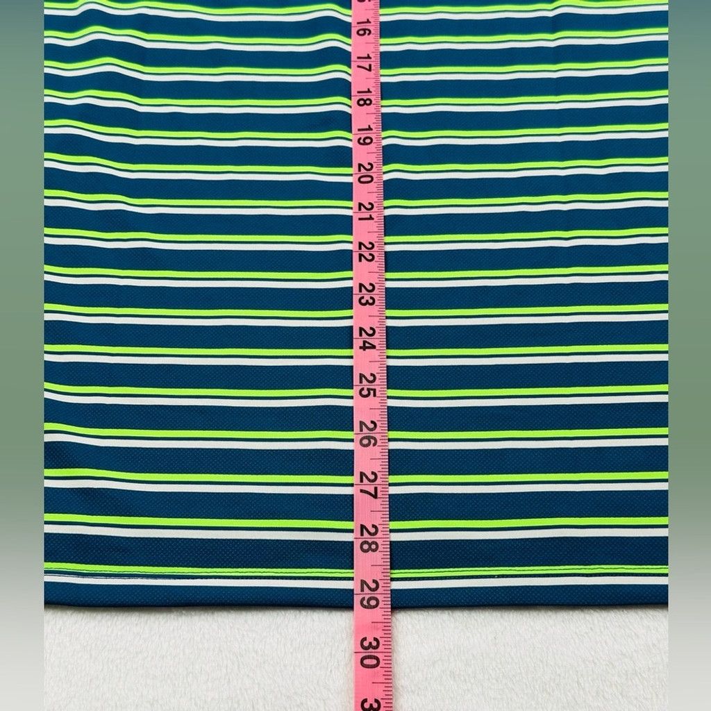 G/FORE G/Fore Men’s Med Blue Green Stripe Golf Jersey Polo Shirt Size US M / EU 48-50 / 2 - 9 Thumbnail