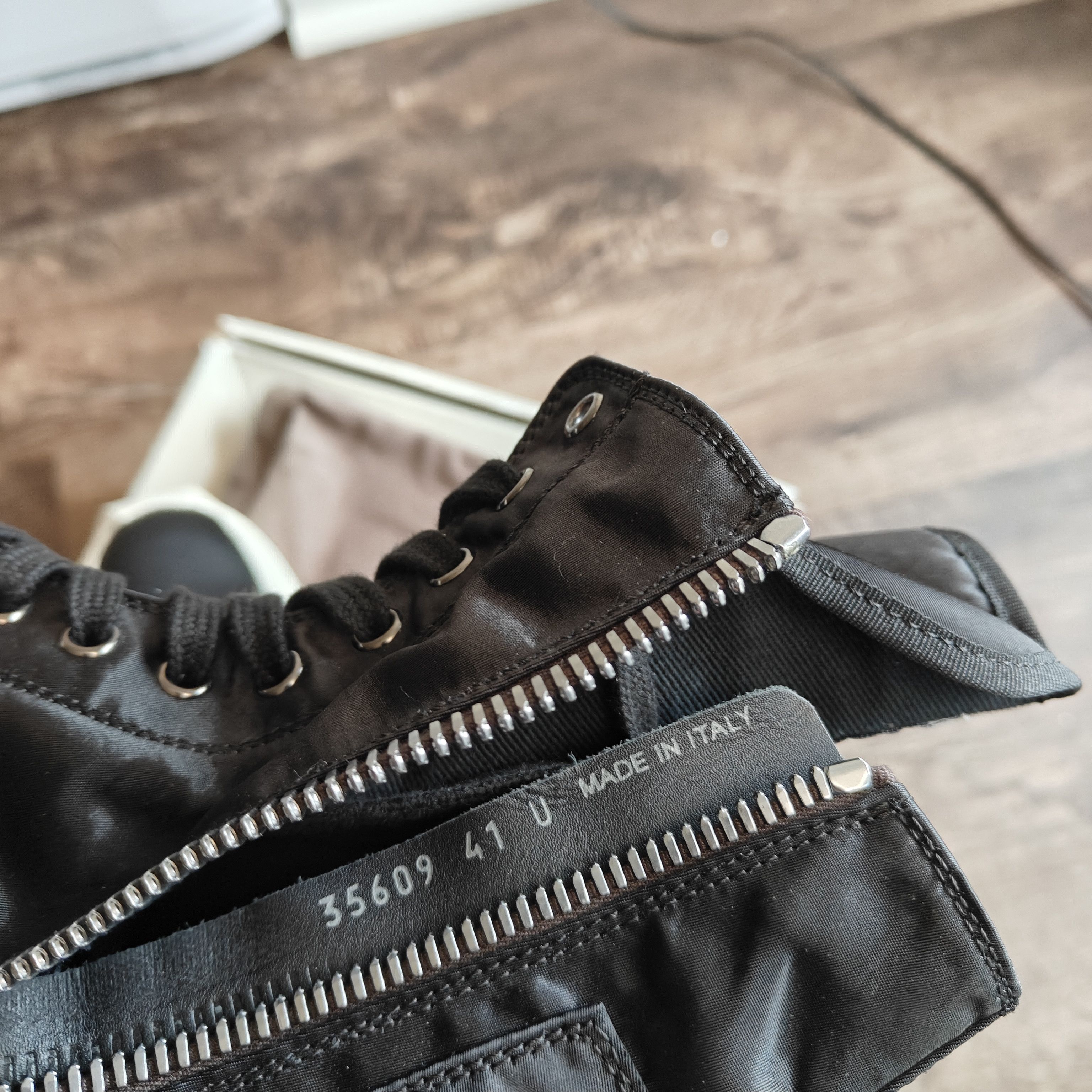 Rick Owens Drkshdw split sole army trainer boots black milk, dustbag Size US 8 / EU 41 - 14 Thumbnail