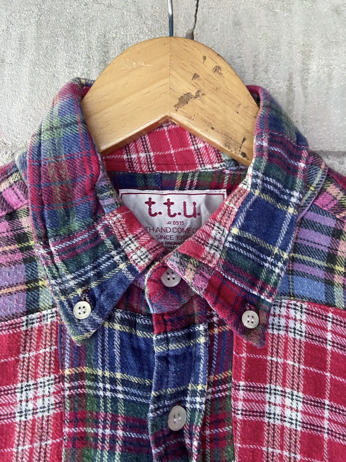 Japanese Brand T.T.U SMOOTH AND COMFORTABLE PATCHWORK BUTTON DOWN SHIRT Size US S / EU 44-46 / 1 - 11 Thumbnail
