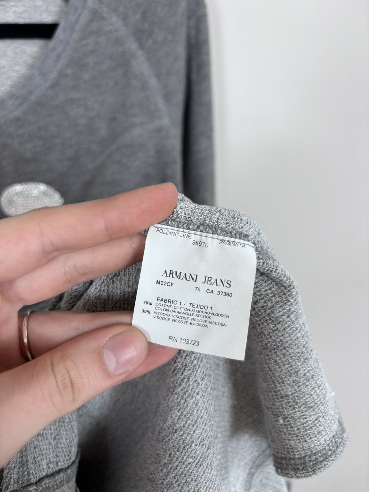 Armani Armani Jeans Women’s Big Logo Grey 3/4 Sleeve Sweatshirt Top Size XXL / US 16-18 / IT 52-54 - 12 Thumbnail
