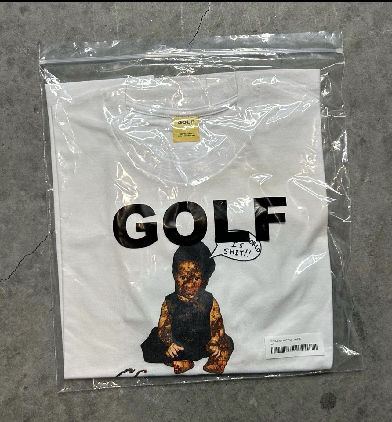 Golf Wang 1 WORLD OF SH*T TEE (SIZE M) (WHITE) - GOLF WANG Size US XL / EU 56 / 4 - 1 Thumbnail