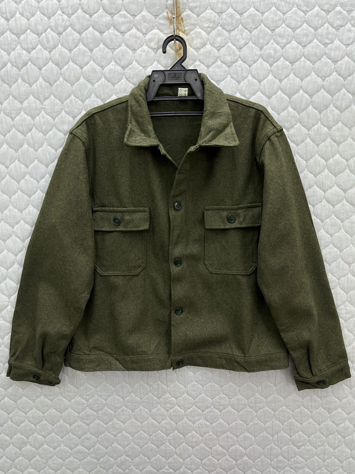 image of Steals VTG Tacconi Spa Military Wool Jacket in Green, Men's (Size Medium)