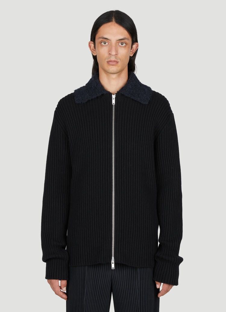 Jil Sander JIL SANDER cardigan with detachable collar in eggshell Size US L / EU 52-54 / 3 - 1 Thumbnail