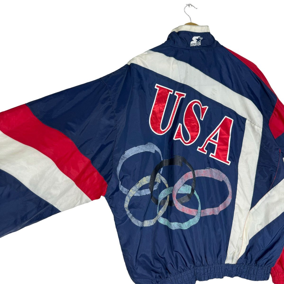 Starter × USA Olympics × Vintage ☀️90s STARTER USA OLYMPIC TEAM LIGHT ZIPPER JACKET Size US L / EU 52-54 / 3 - 9 Thumbnail