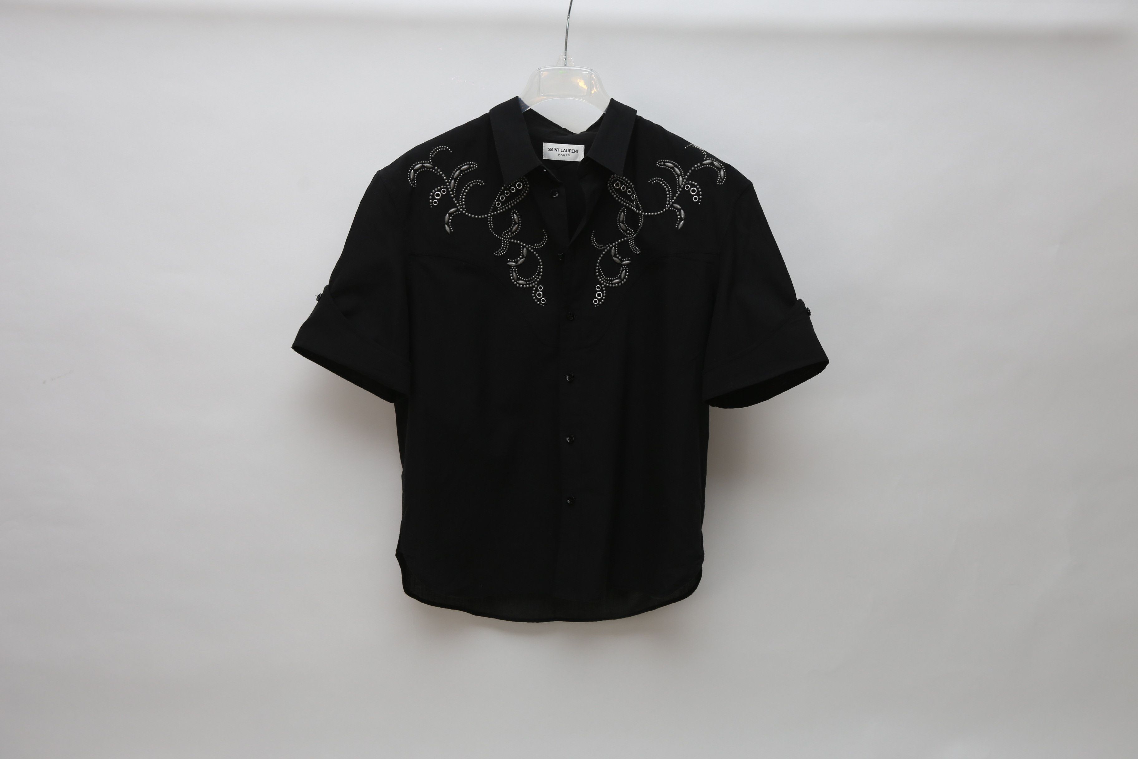 Saint Laurent Paris Short Sleeve Botton Shirt Size US L / EU 52-54 / 3 - 1 Thumbnail