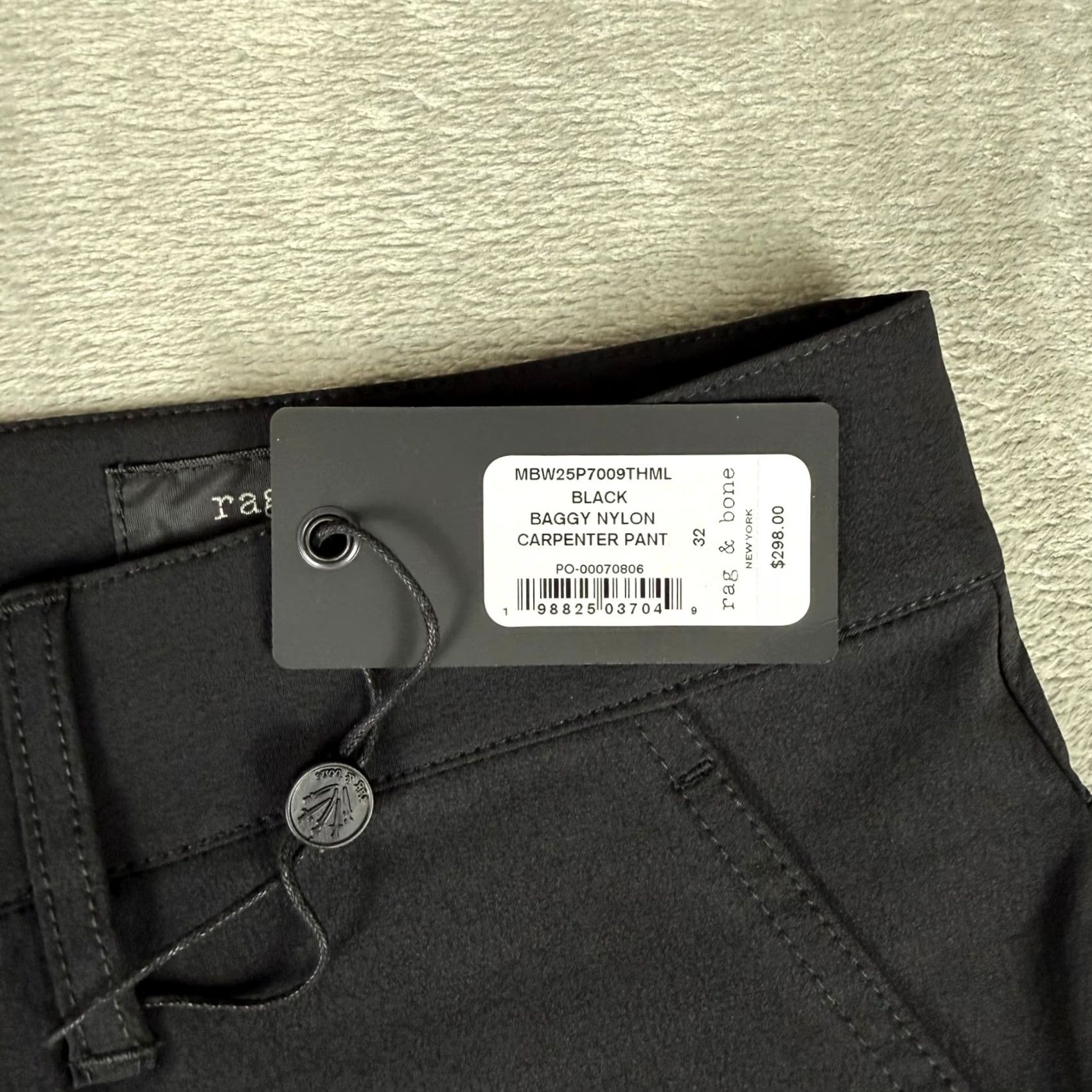 Rag & Bone rag & bone Pants Mens 32x30 Black Baggy Nylon Carpenter Wide-Leg New NWT Size US 32 / EU 48 - 3 Thumbnail