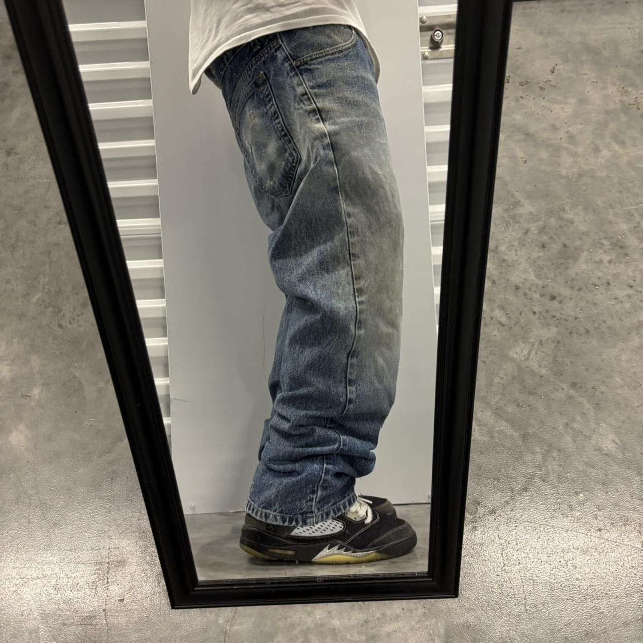 Japanese Brand × Vintage Crazy Vintage Y2K/2000s Grunge Faded Dark Wash Denim Jeans! Size US 36 / EU 52 - 2 Thumbnail