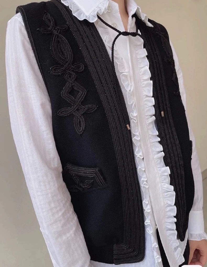 Other Saint Laurent Paris Show style rhinestone embroidered vest Size US M / EU 48-50 / 2 - 3 Thumbnail