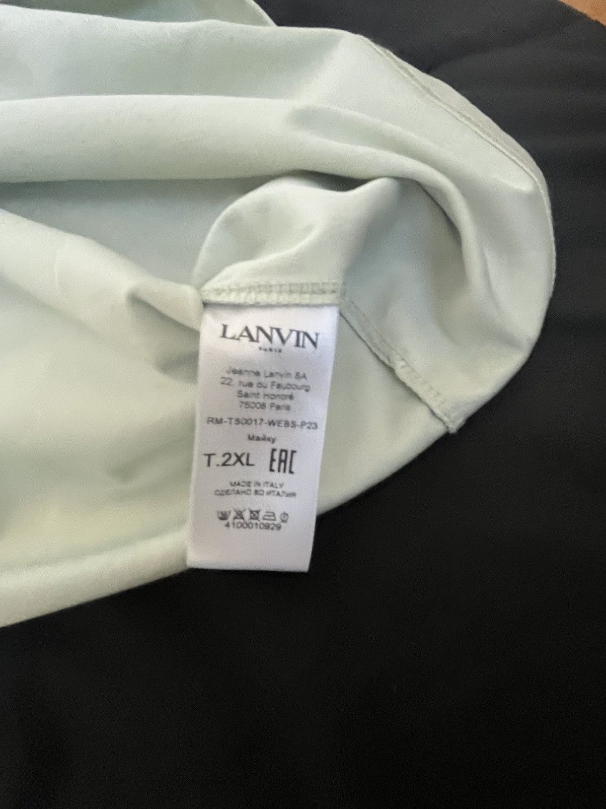 Lanvin LANVIN Curb Embroidered Sage Green Sz: XXL Orig: $690 Size US XXL / EU 58 / 5 - 10 Thumbnail
