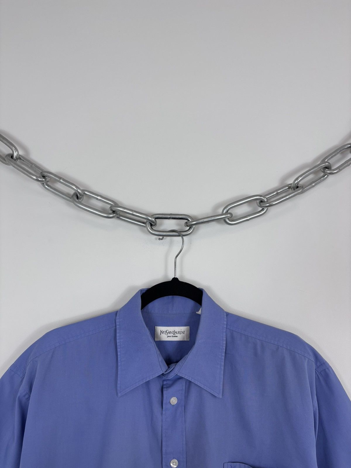 Yves Saint Laurent Vintage Yves Saint Laurent Men’s Blue Short Sleeve Shirt Size US L / EU 52-54 / 3 - 6 Thumbnail