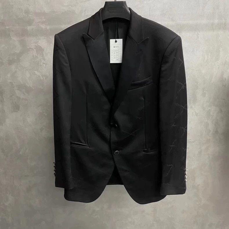 Louis Vuitton louis vuitton Black chain dark grain full pattern logo suit Size 50R - 1 Thumbnail