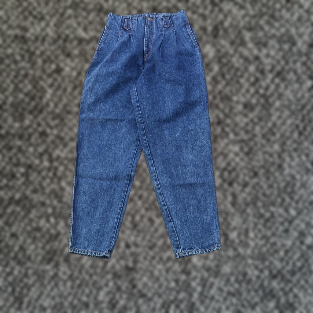 Bill Blass VINTAGE Bill Blass Jeans Women's 12 High Rise Tapered 31 Inseam Denim Blue 100% Cotton 5-Pocket Size 34" / US 12 / IT 48 - 1 Thumbnail