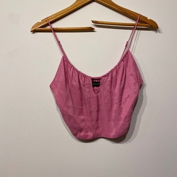 Zara Zara Pink Cropped Keyhole Tank Size Medium Size M / US 6-8 / IT 42-44 - 1 Thumbnail