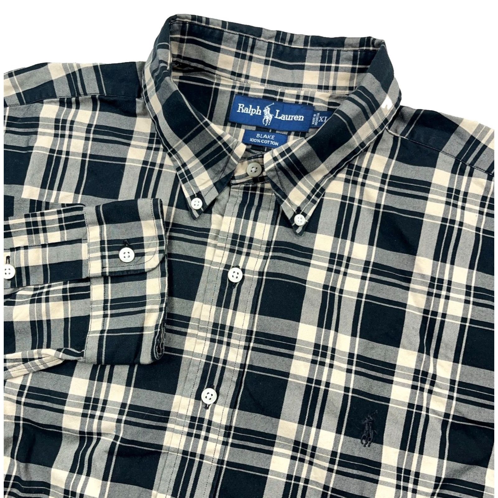 Ralph Lauren Ralph Lauren Shirt Men XL Black Tan Plaid Button Up Flannel Blake Size US XL / EU 56 / 4 - 2 Thumbnail